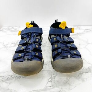 Kids Keen Newport H2 Blue Yellow Washable Water Sandals Size 2 Outdoor Adventure